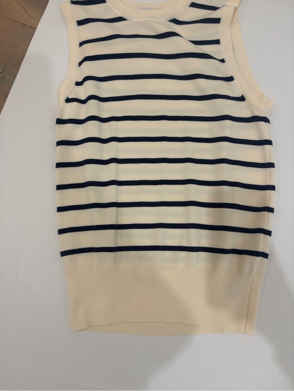 Zara Crème and Navy Stripped Top